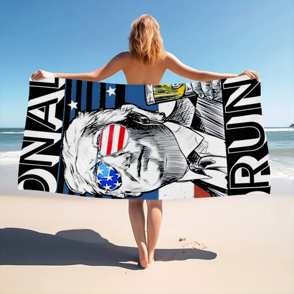 Microfiber Beach Towel Donald Drunk_1 Print Quick Dry Sandless Beach Blanket Soft Comfortable for Men Women Camping Pool Towel