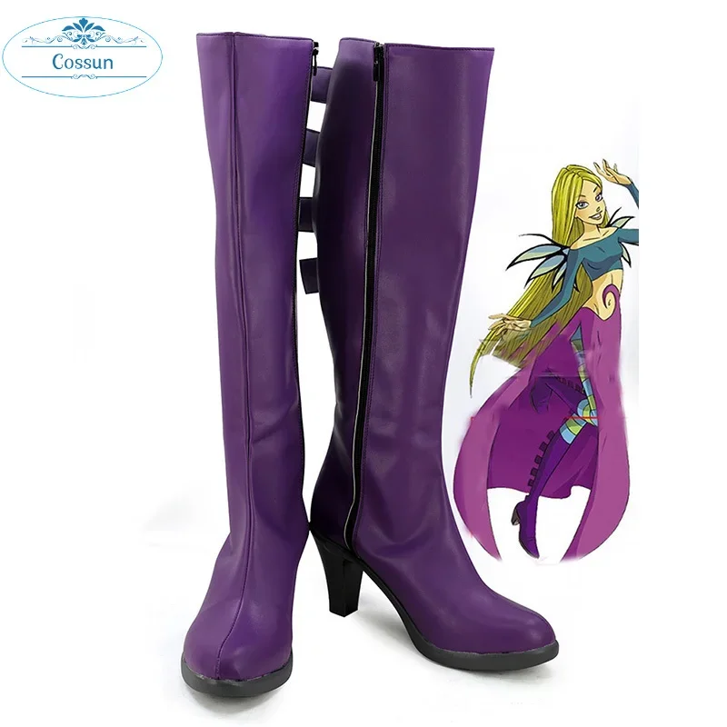 

W.i.t.c.h Witch Cornelia Hale, длинные сапоги для косплея, фиолетовая обувь на заказ