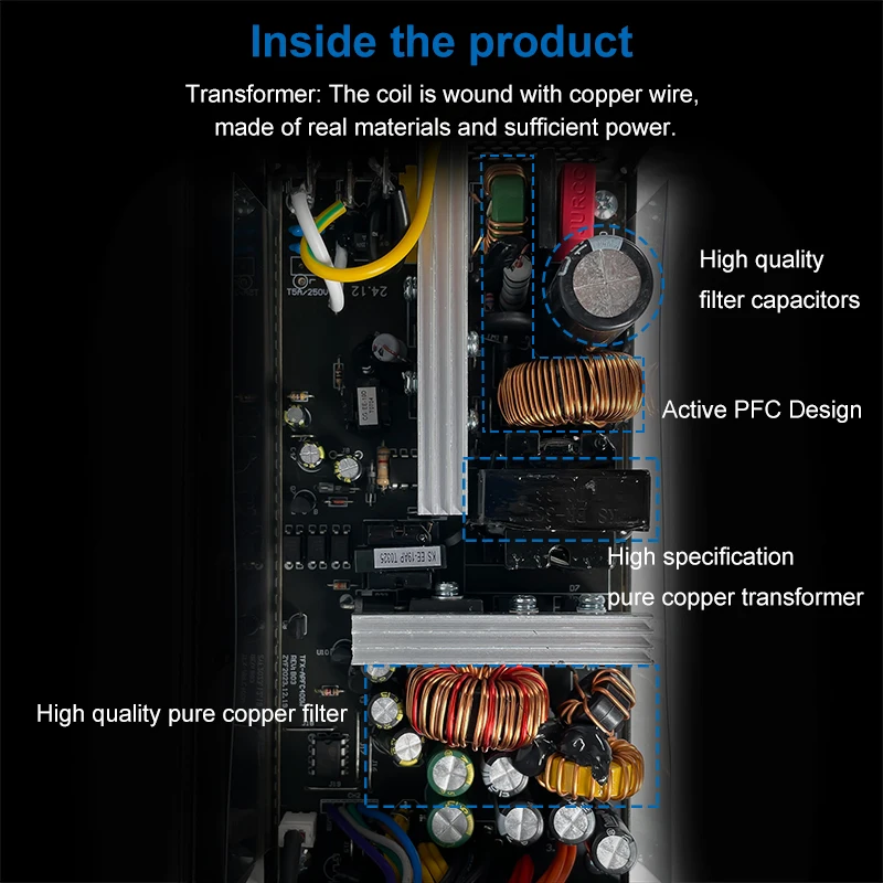 Imagem -05 - Fonte de Alimentação Tfx 350w Ativo Pfc Psu Completa Tensão 90264v pc Computador Case