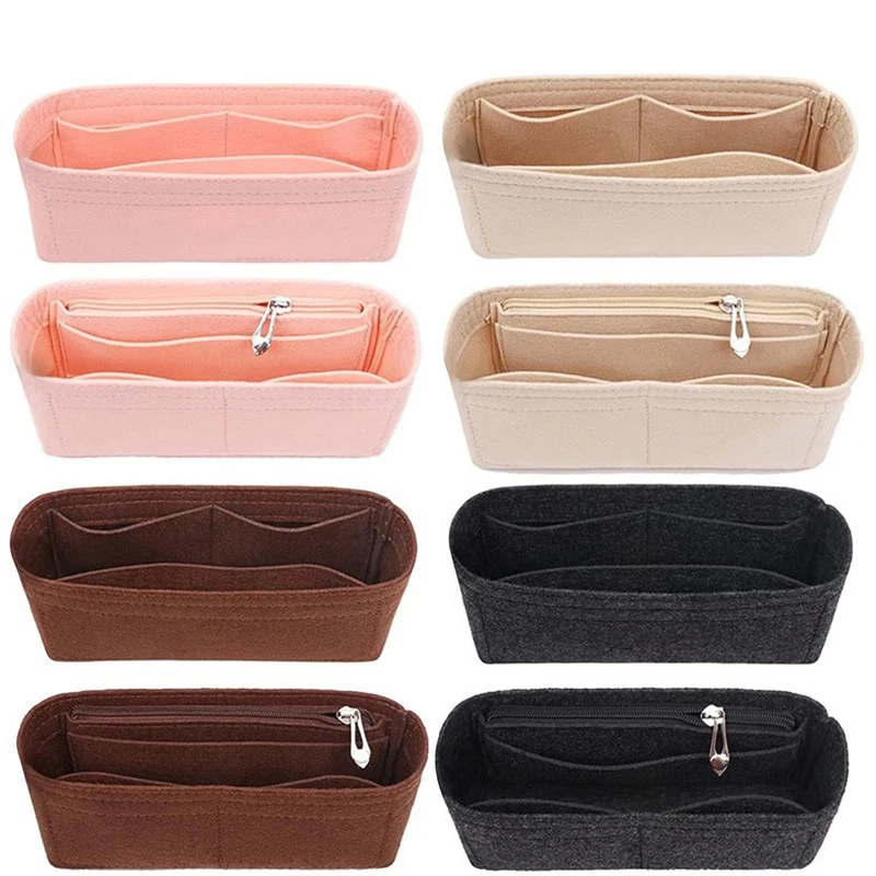 1/2 قطعة ورأى العصرية إدراج مقسم حقيبة ماكياج المنظمون بطانة مثالية للعلامة التجارية حقائب اليد النسائية حقائب مستحضرات التجميل حقيبة الملحقات #3