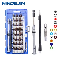 NINDEJIN 60 in 1 magnetic screwdriver bit set precision insulated small torx screwdrIver set for phone laptop repair tool kit