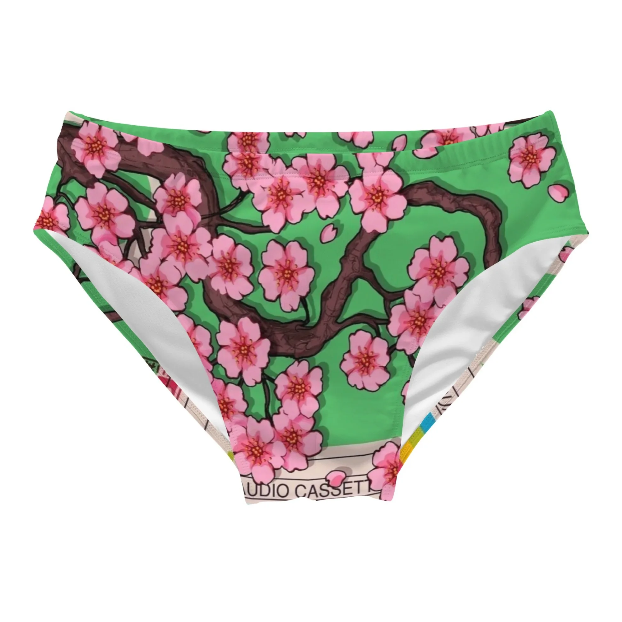 Retro Cherry Blossom Swim Trunks Lightweight Comfortable Sexy Men's Triangle Trunks Pool Party Beach Vacation Sexy Men's Bikini