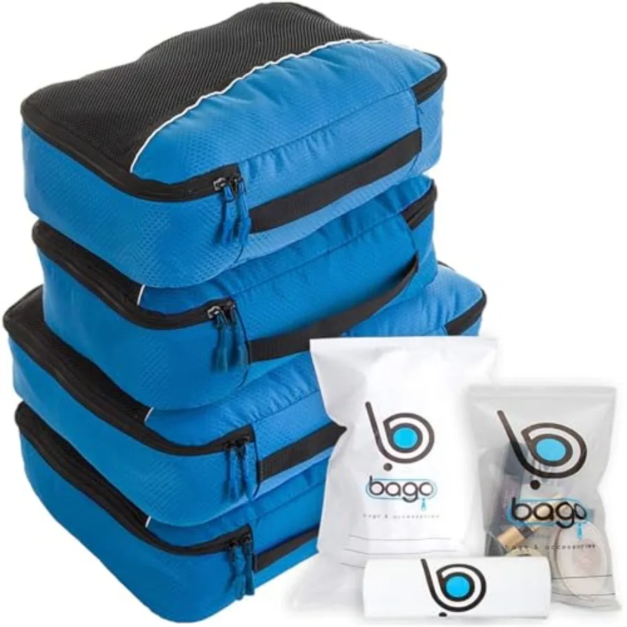 

Packing Cubes for Suitcases - 7Pcs Luggage Suitcase Organiser Bags Set - Compression Packing Cubes for Travel Accessories Essen