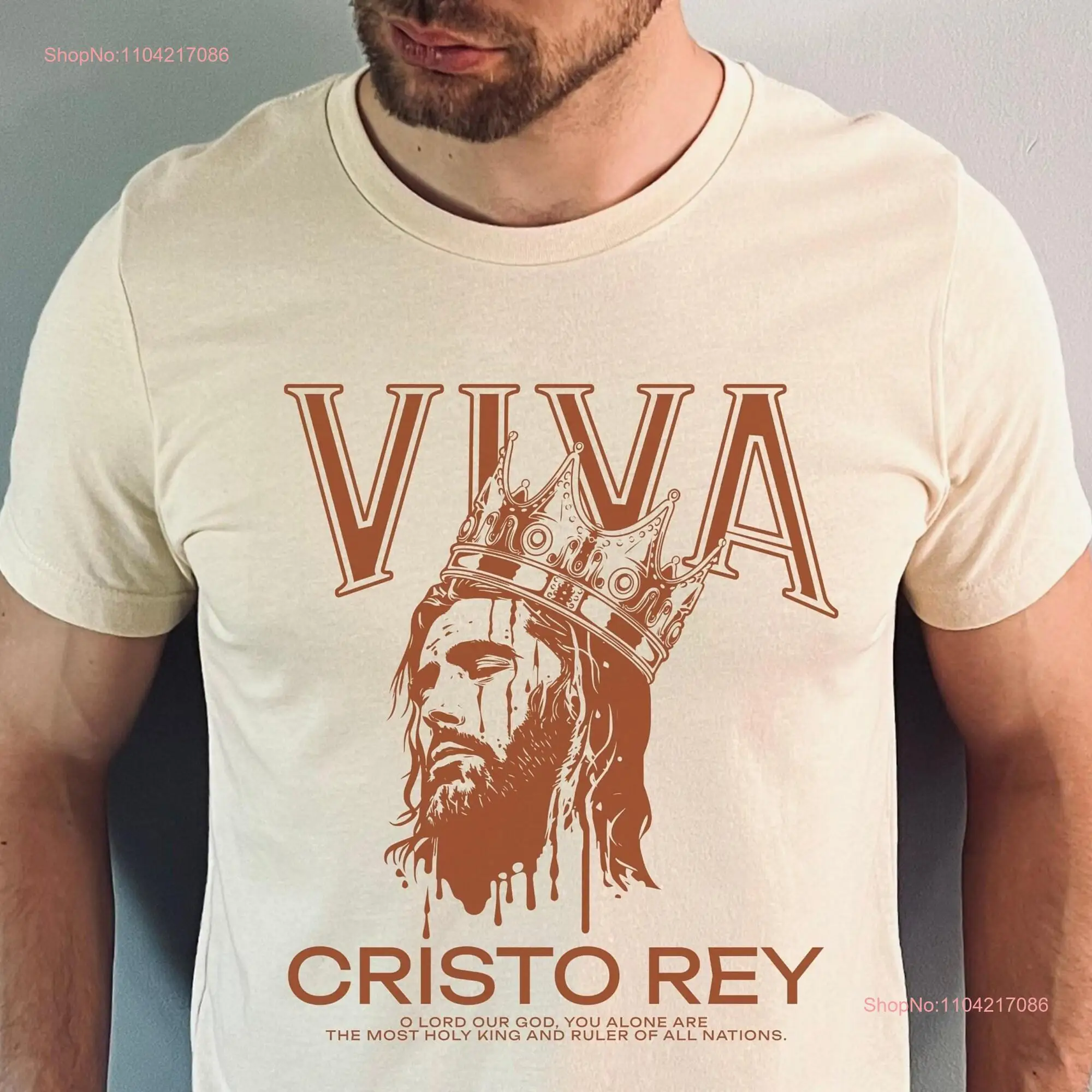 Viva Cristo Rey Solemnity of Christ the King Holy Ruler All Nations Jesus Dad T Shirt Catholic for Men