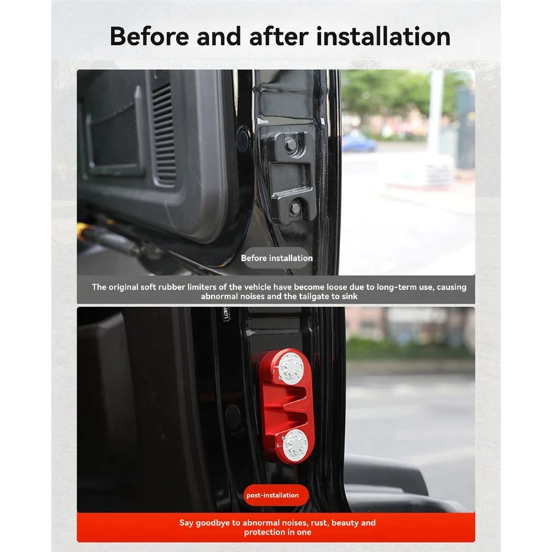 

XMSJ-AASS-Off-Road 4X4 Tailgate Stopper Refitted Spare Anti-Abnormal Sound Sinking For Tank 300 Aluminum Alloy Rear Door Lock