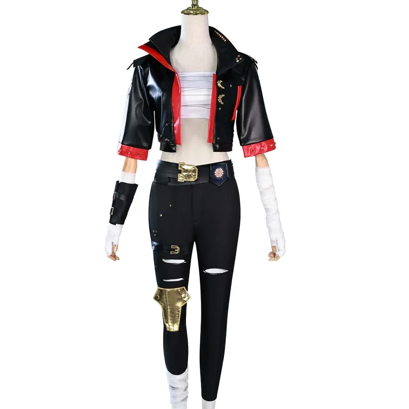 

☆SunlCos Game LOL Arcane 2 Vi Cosplay Costume Jacket Trousers Uniform Halloween Carnival Role Play for Adult Women Full Set Sui☆