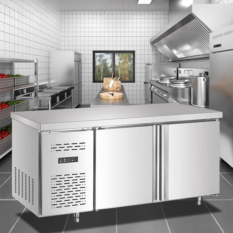 

Рабочий горизонтальный холодильник с воздушным охлаждением, кухонный коммерческий холодильник, консоль