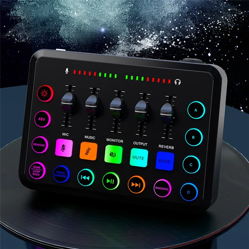 安定したパフォーマンス - ストリーミングオーディオミキサー用 48V ライブサウンドカード F11 5チャンネルミキサー スタジオセット 録音用