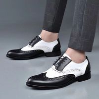 Men's Brogue Shoes Luxury High Quality Dress Shoes for Men Brand Designer Oxford Shoe Fashion Point Toe Men Party Wedding Shoes