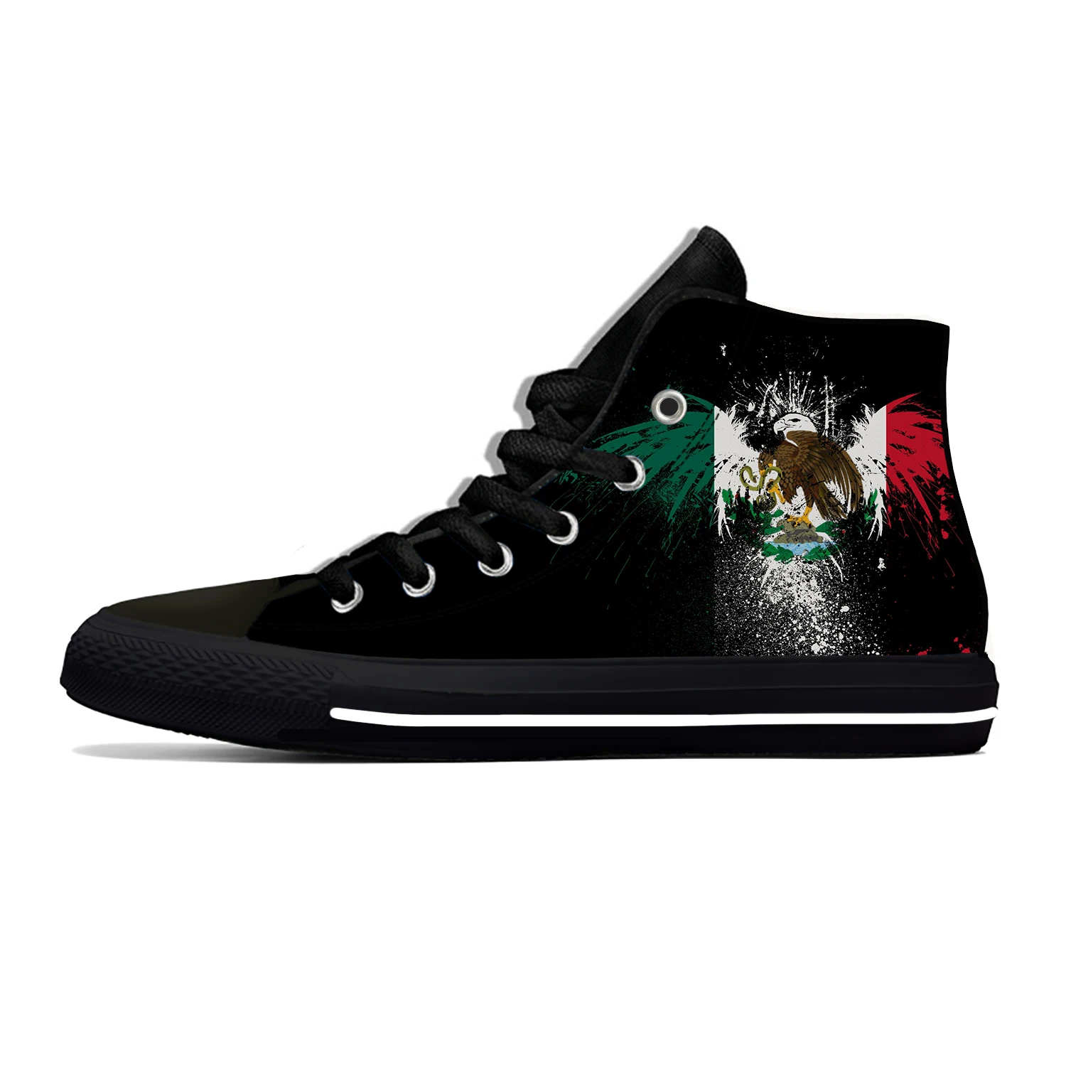 Hot Mexico Mexican Flag Patriotic Cool Funny Casual Shoes High Top Lightweight Breathable Men Women Sneakers Summer Board Shoes