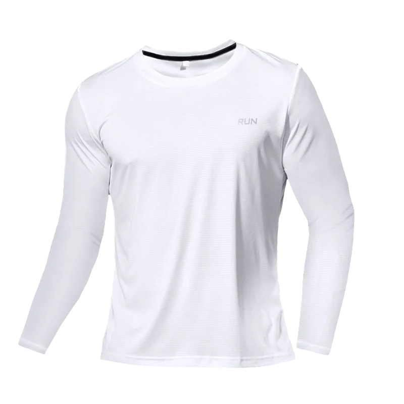 Men's Quick Dry Long Sleeve Gym Running Moisture Wicking Round Neck T-Shirt Training Exercise Gym Sport Shirt Tops Lightweight