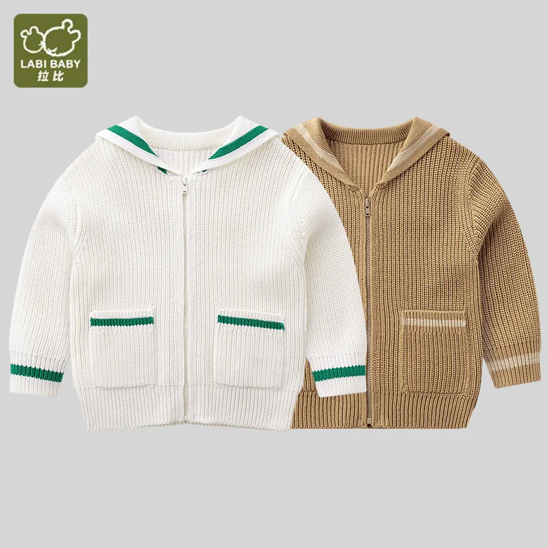 

LABI BABY Girls Knitted Sweater Cardigan Autumn Sweater Coat Knitwear Outerwear Fashion Collar Tops Children Clothes 1-6 Toddler