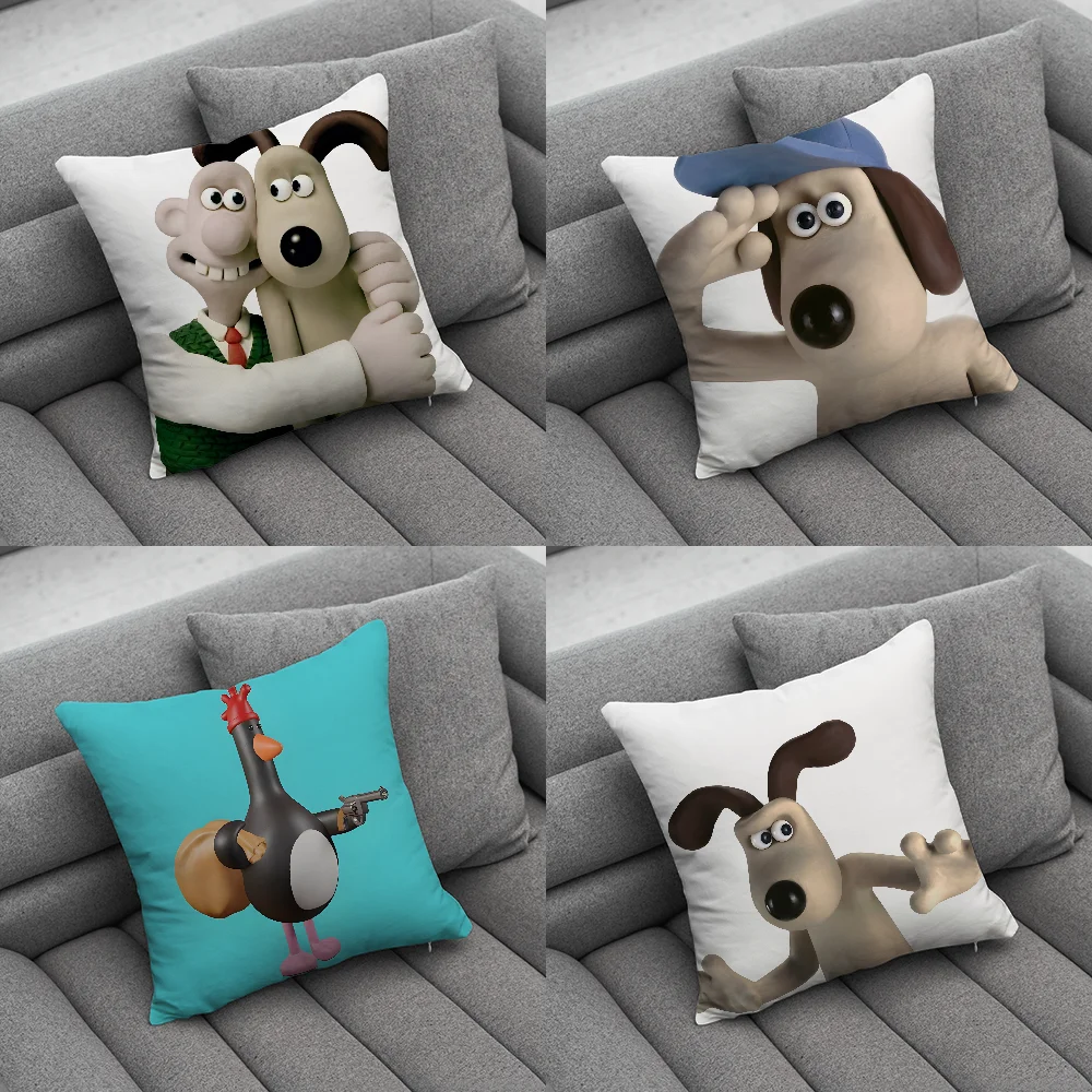 W-WallaceS And Dog G-GromitS Pillow Case Soft Cushion Cases for Farmhouse Sofa Decor Home Decorations and Protector