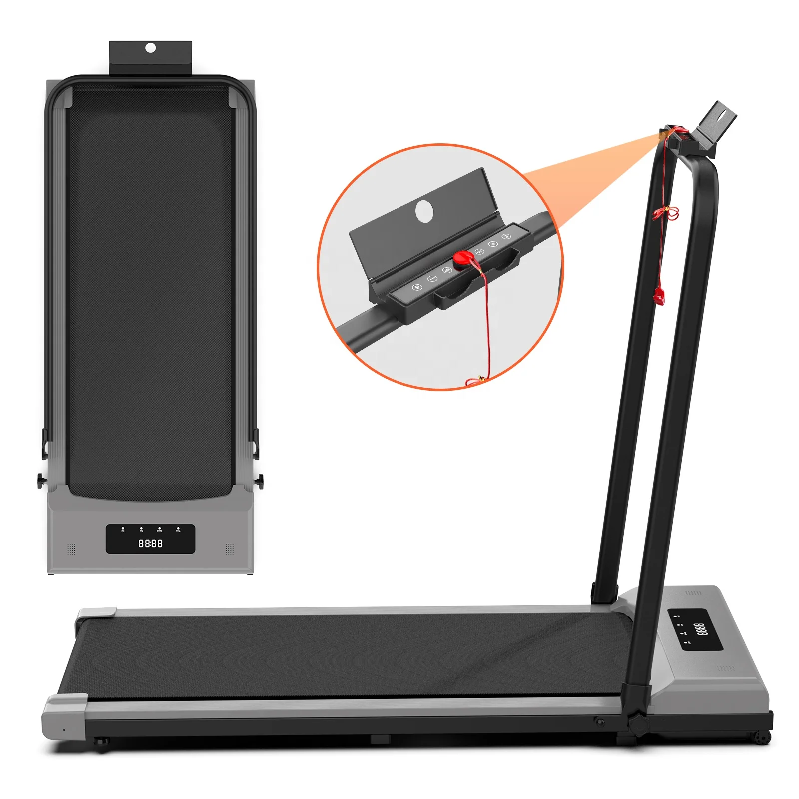 

Складная портативная электрическая беговая дорожка для фитнеса с регулировкой скорости, LED-экраном и функцией мини-платформы для ходьбы