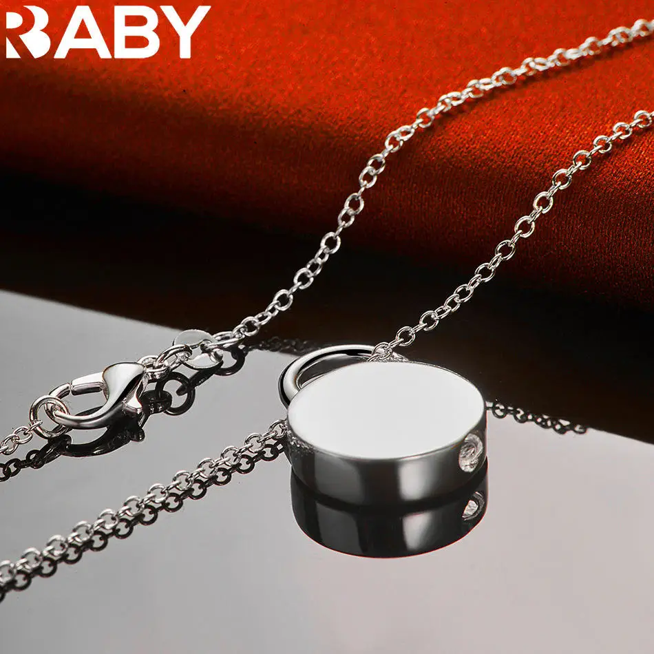 URBABY 40-75 سنتيمتر 925 فضة قفل دائري قلادة قلادة للنساء سحر الاتجاه هدايا عيد ميلاد موضة حفلة غرامة مجوهرات #5