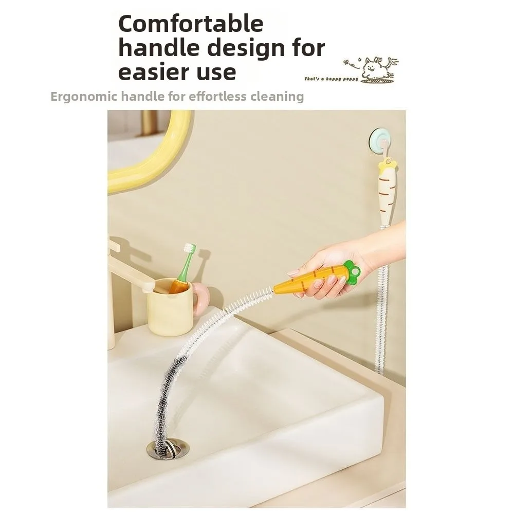 

New Cartoon Sink Drain Cleaning Brush Bendable Soft Sink Overflow Sewer Drain Brush Drain Clog Remover For Bathroom Kitchen