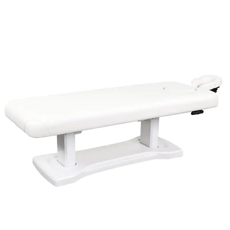 Modern White Electric Massage Bed with Detachable Rest for Salon Spa Adjustable Treatment Table Bed