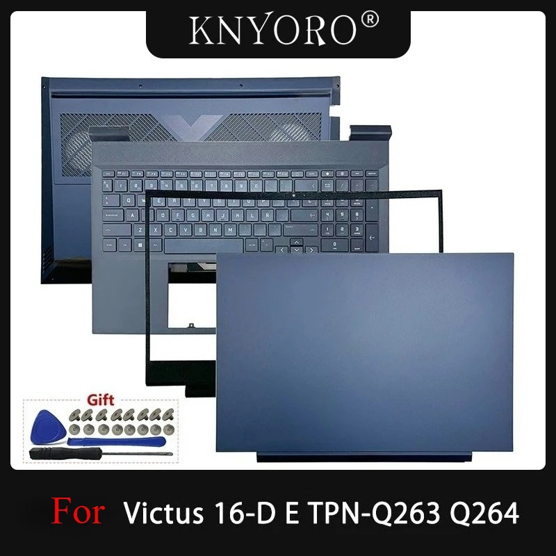 

New Case For HP Victus 16-D 16-E TPN-Q263 TPN-Q264 Laptop LCD Back Cover Front Bezel Palmrest Upper Shell Bottom Case Blue Grey
