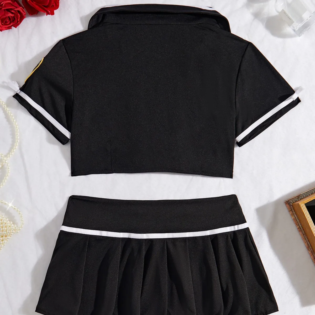 Uniformes de mujer policía y azul marino, conjuntos de tentación de talla grande, pijamas sexys para mujer