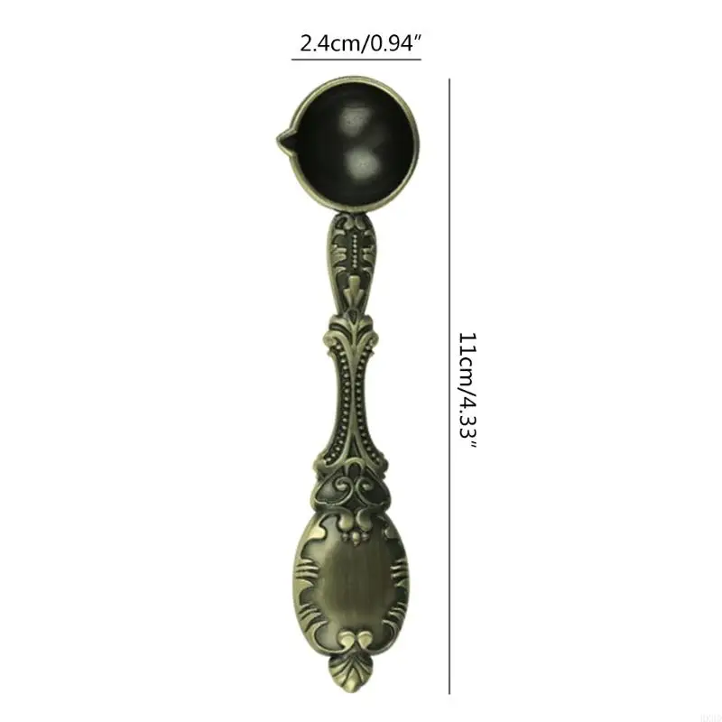 HX6D Vintage Retro Selling Spoon Bronce Selling Selling Spoon Spoon para fusión cuchara para cera sello sellado