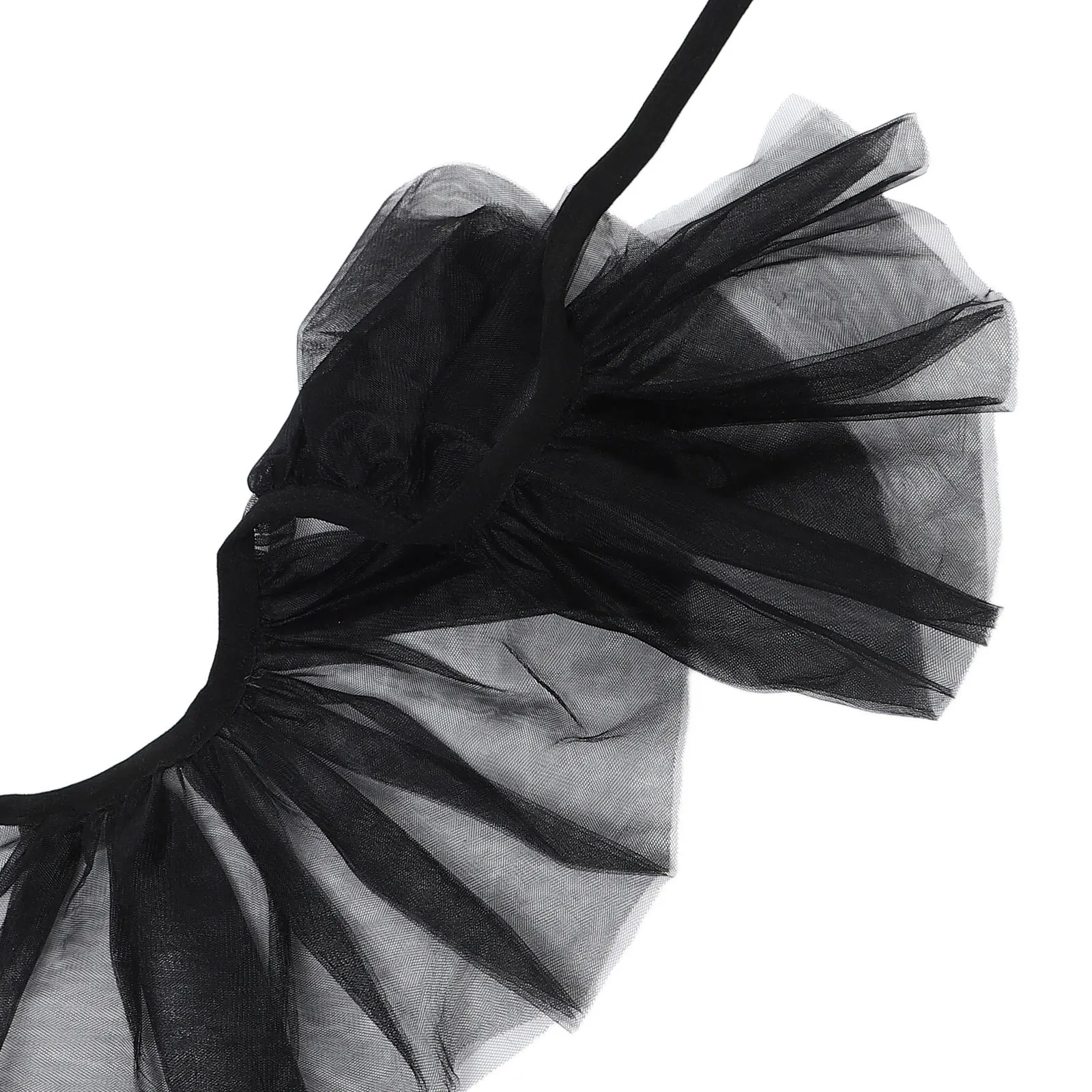 ヴィンテージチュールフリル付きピエロ襟女性装飾ネックショールビクトリア朝ルネッサンスコスチュームアクセサリーハロウィンシアターフリル