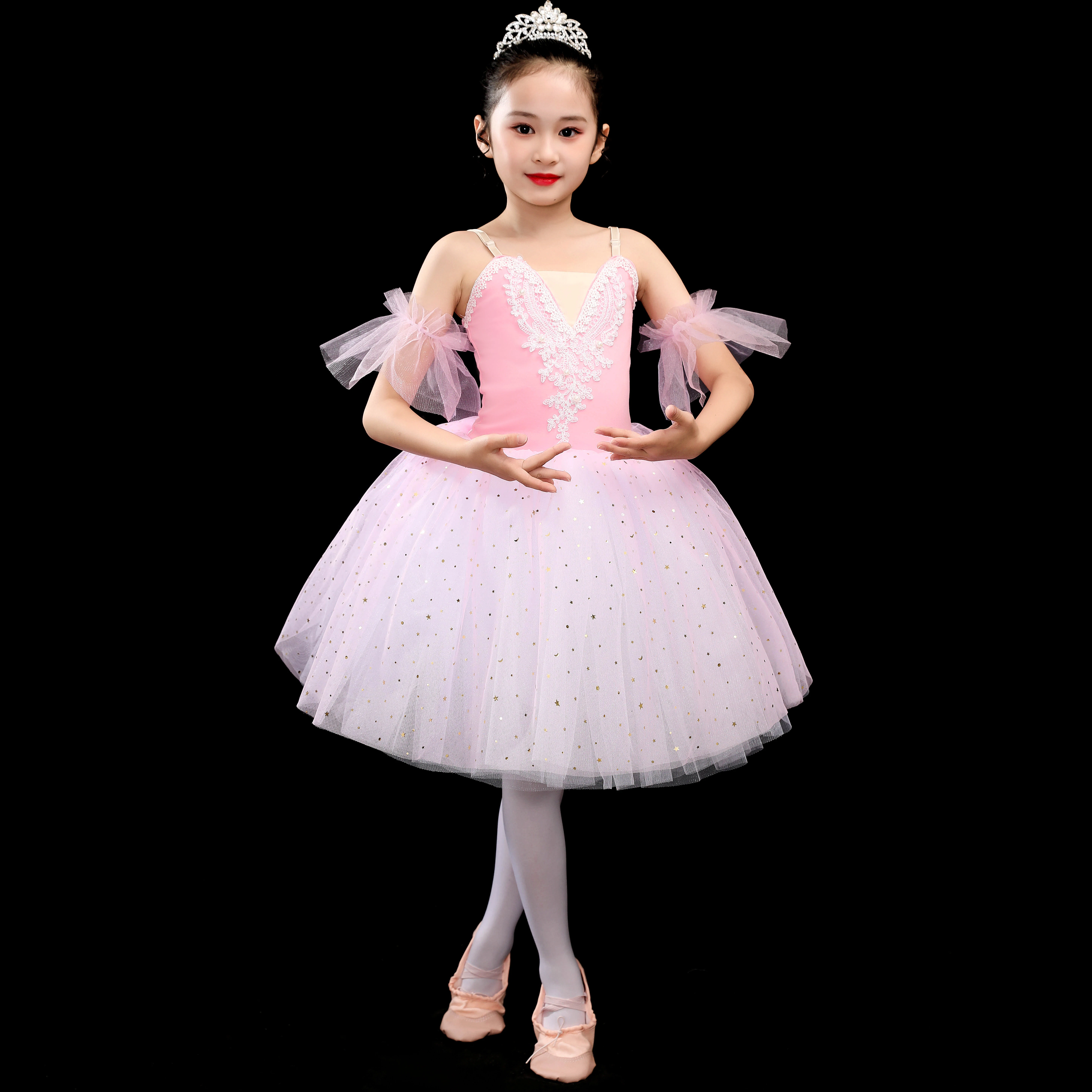 ballerina-party-dress-children-girl-dance-costumes-sequin-embroidery-gauzy-slip-pleated-professional-romantic-tutu-ballet-dress