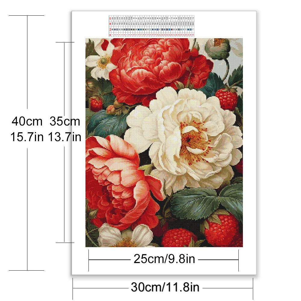 Momoart Peony Diamond Painting Flower Needlework Embroidery Colorful Picture Rhinestones Mosaic Handicraft