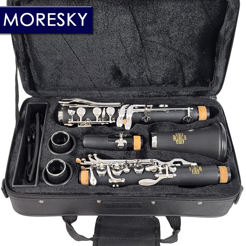 Tubo de clarinete, 17 Chaves, BB com for buraco, Exterior, Moresky E301