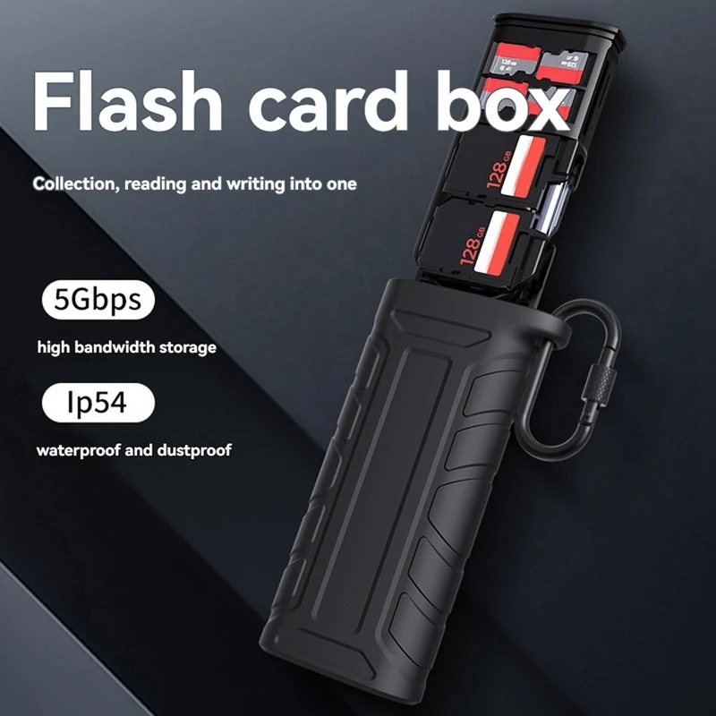 High-Speed SD Card Reader USB 3.1 Type-C SD/TF/SIM Card Carrying Case For Cameras Smartphones Drones