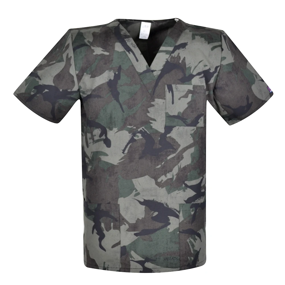 Uniformes médicos masculinos Hennar, blusa esfoliante unissex, uniforme cirúrgico para homens in100% algodão