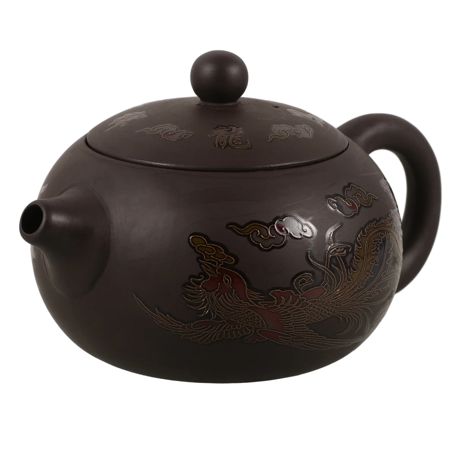 

Dragon Design Zisha Teapot Traditional Clay Tea Pot for Loose Tea Anti-Scalding Handle Big Capacity Household Kung Fu Teaware