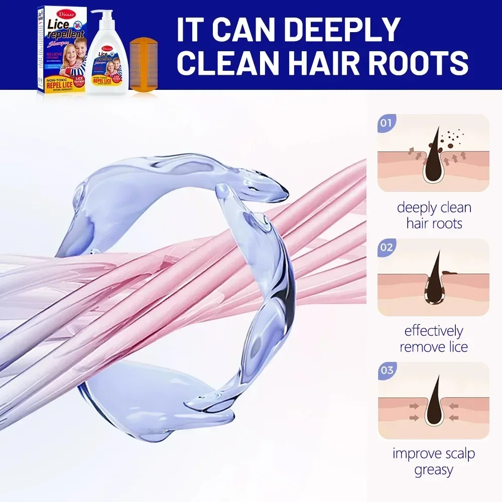 300ml Lice Removal Shampoo Lice Repellent Shampoo Natural Ingredients Deeply Clean Hair Roots Scalp Cleaning Шампунь Для Волос