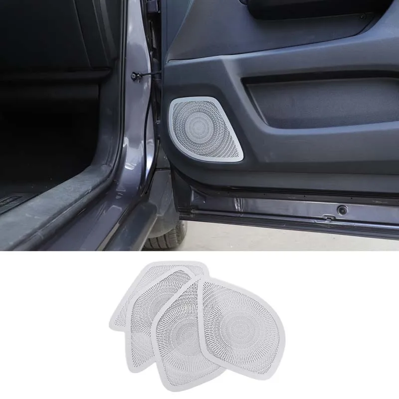 

For Honda Pilot 2016-2022 Stainless Steel Silver Car Styling Door Horn Mesh Decorative Sticker Car Interior Accessories