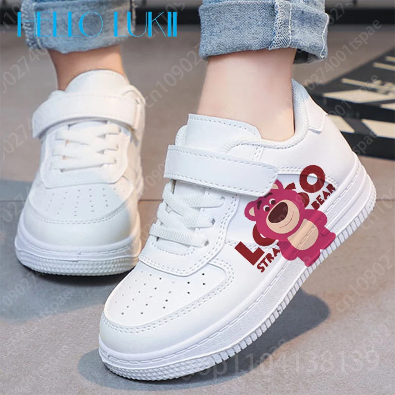 Lotso Strawberry Bear girls Shoes sneakers for children Student Casual basketball shoes Stitch Kid Sneakers Fashion Sports Shoes