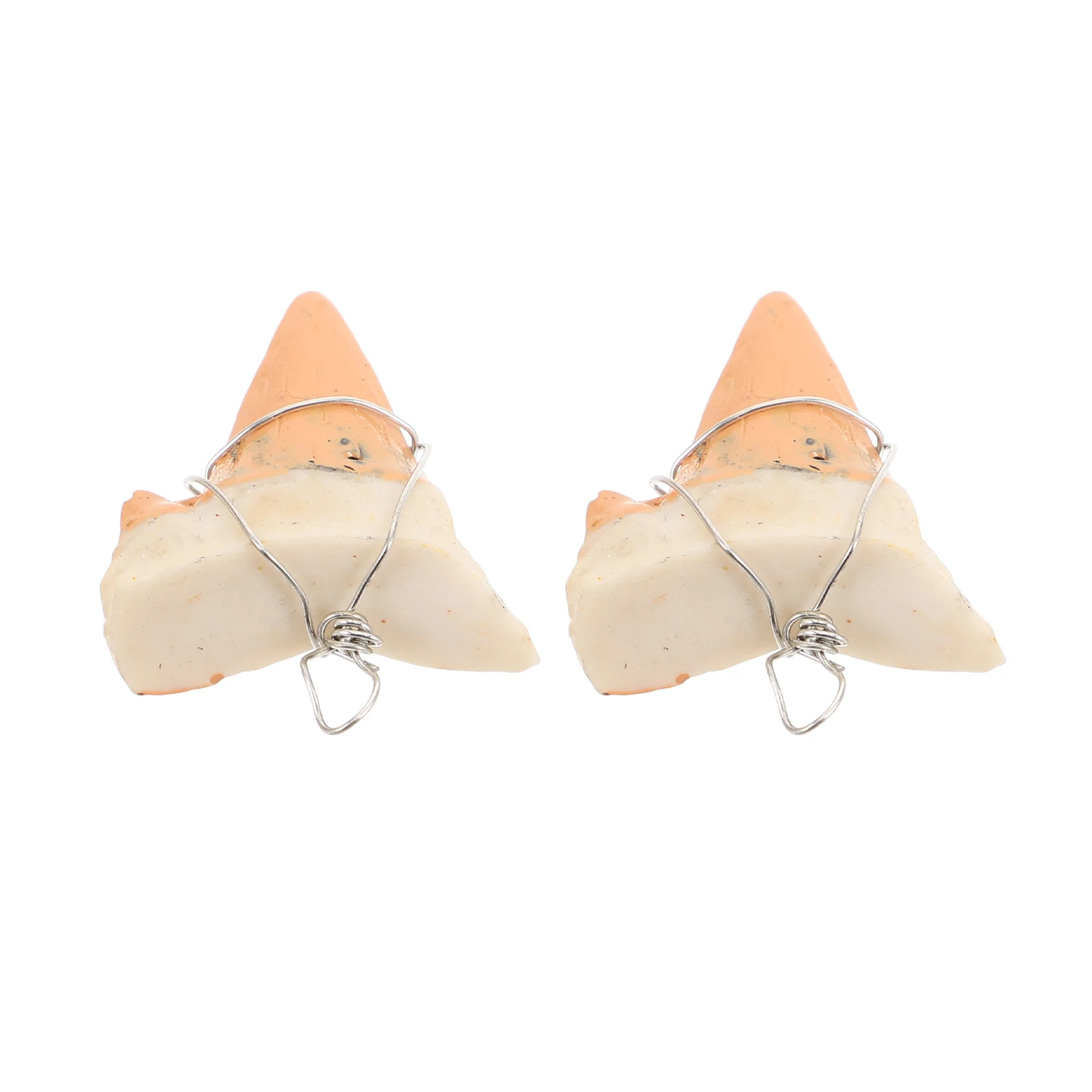 

2 Pcs Shark Tooth Pendant Beach Jewelry for Teen Girls Boys Novelty Teeth Charms Kids Necklace Man Realistic Design