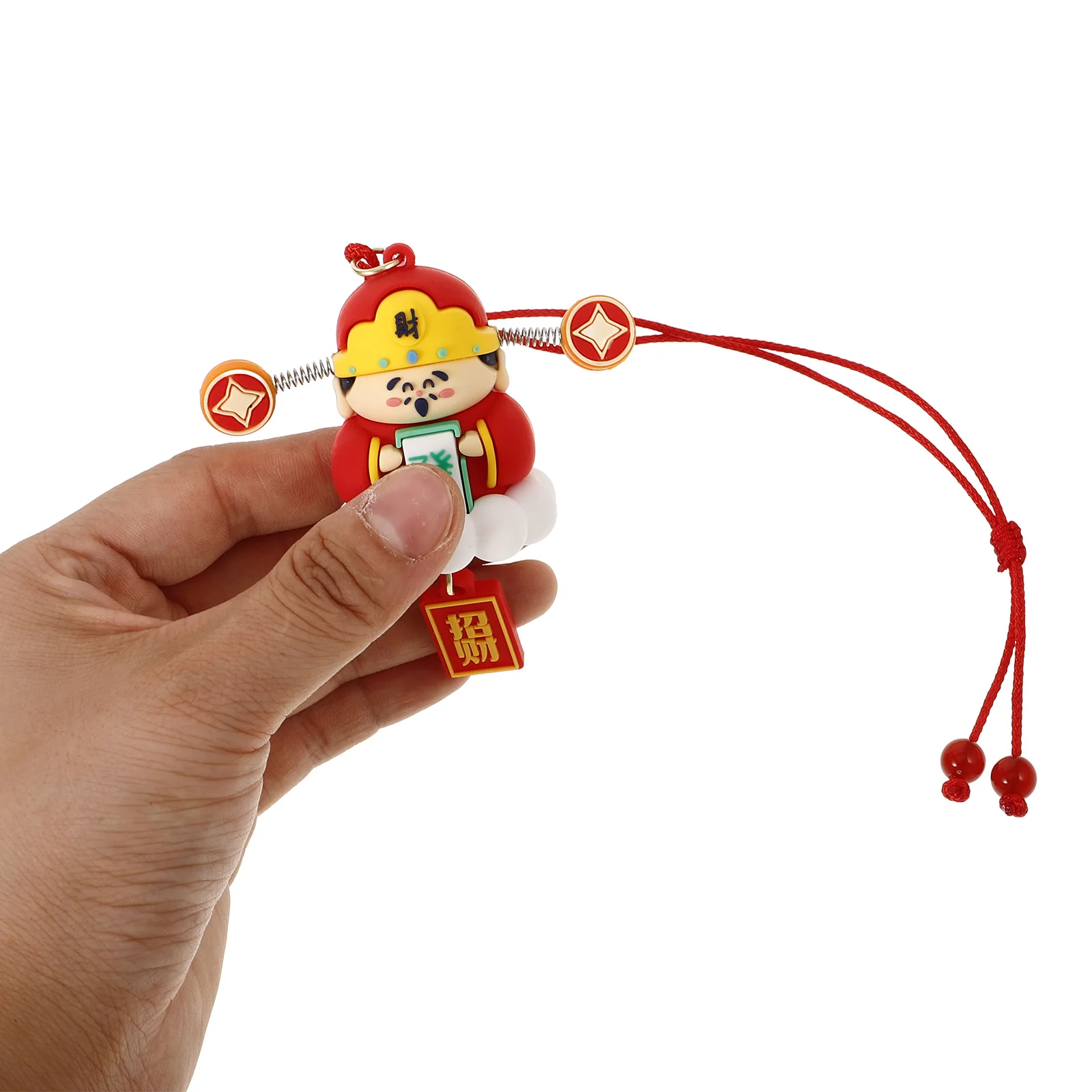 

God of Wealth Car Decoration PVC Material Rearview Mirror Hanging Charm Car Accessories Interior Aesthetic Gifts