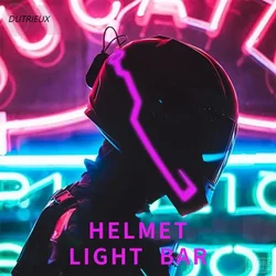 Bir çift motosiklet kask kasklar De Moto ışık sürme sinyal EL şerit kiti Bar DIY kask Led şerit reflektör soğuk ışık Fil