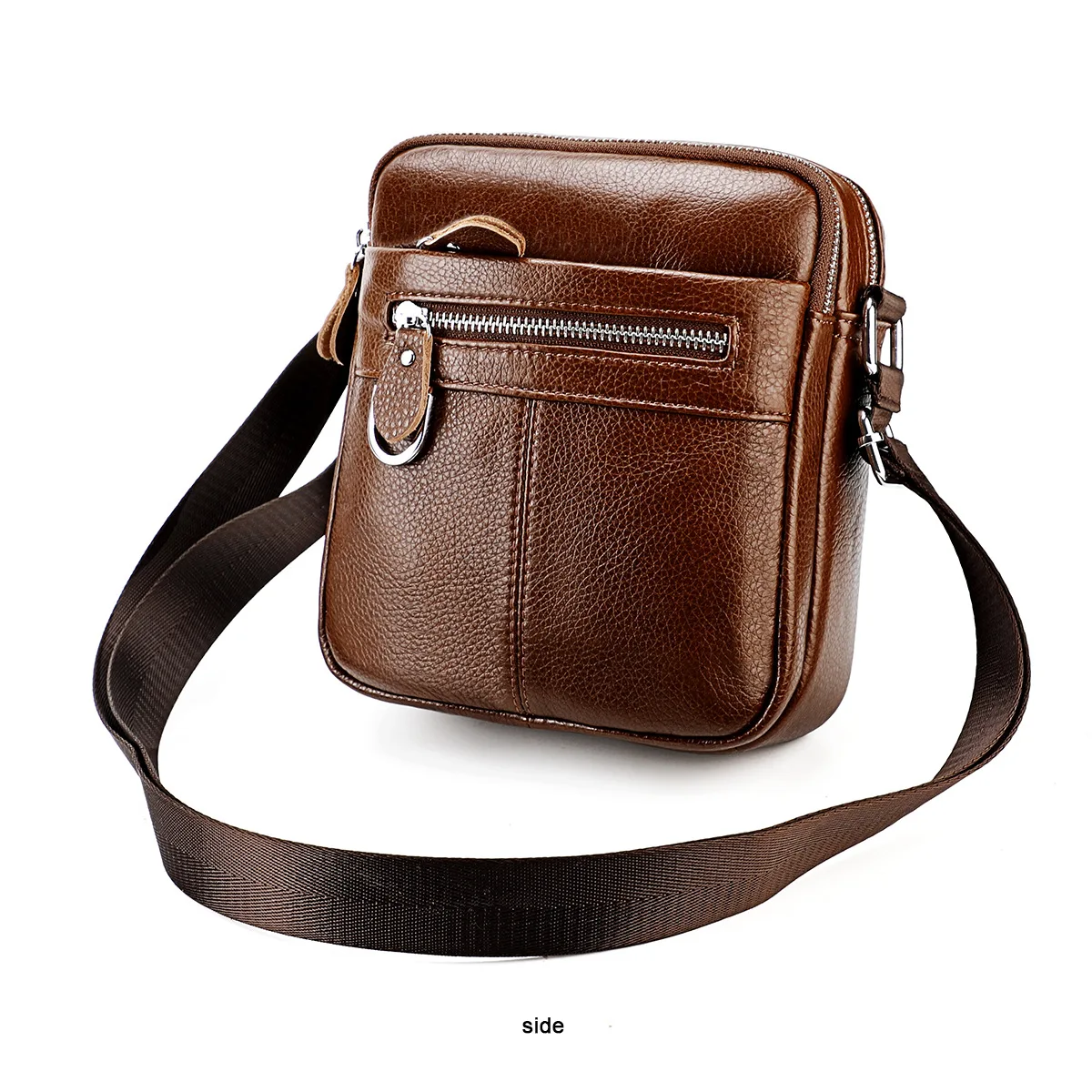 stylish leather men's bag single shoulder crossbody bag leisure travel bag senior sense bag