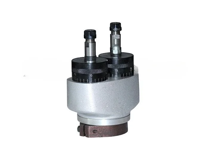 

Two-axis adjustable multi-axis drill with power head, various sizes of multi-hole drills and feeding interlayer