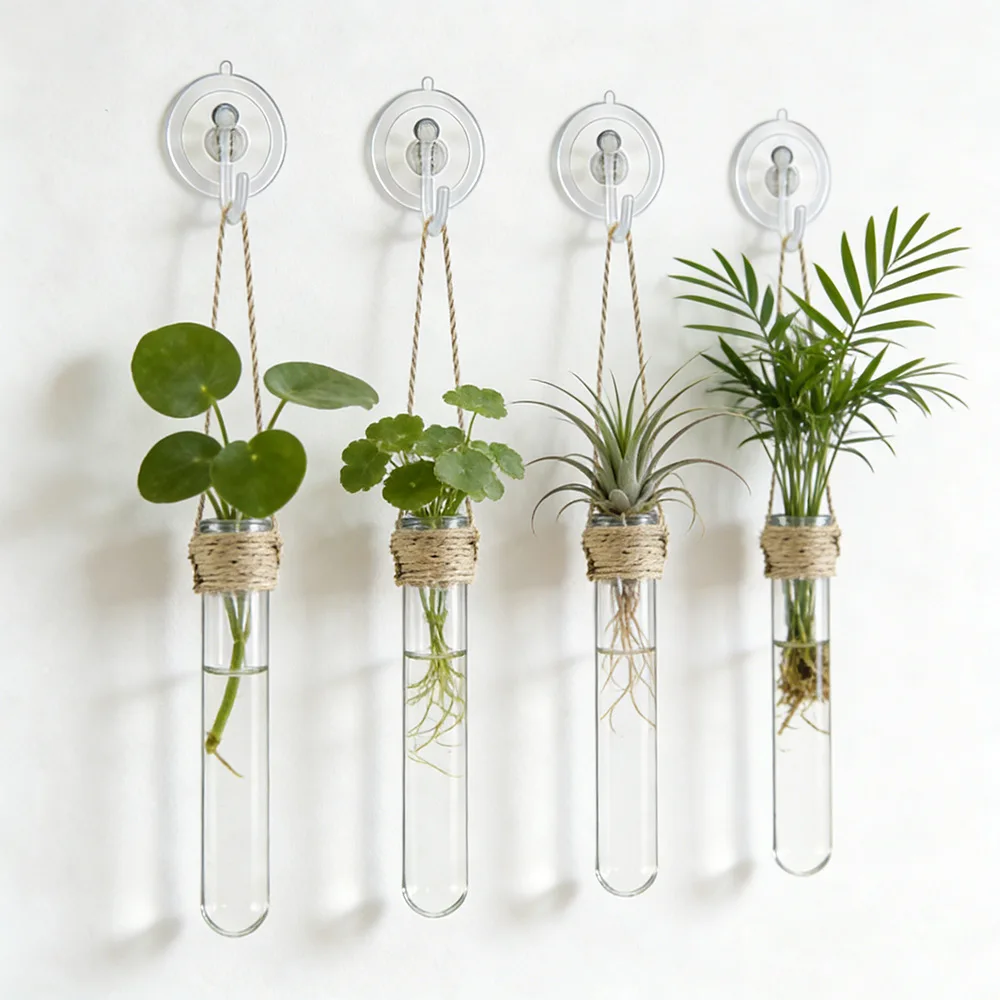 Hydroponic Flower Vase Wall-Mounted Test-Tube Vase Hydroponics Home Office Decor Air Plant Holder Home Garden Decor - view 2