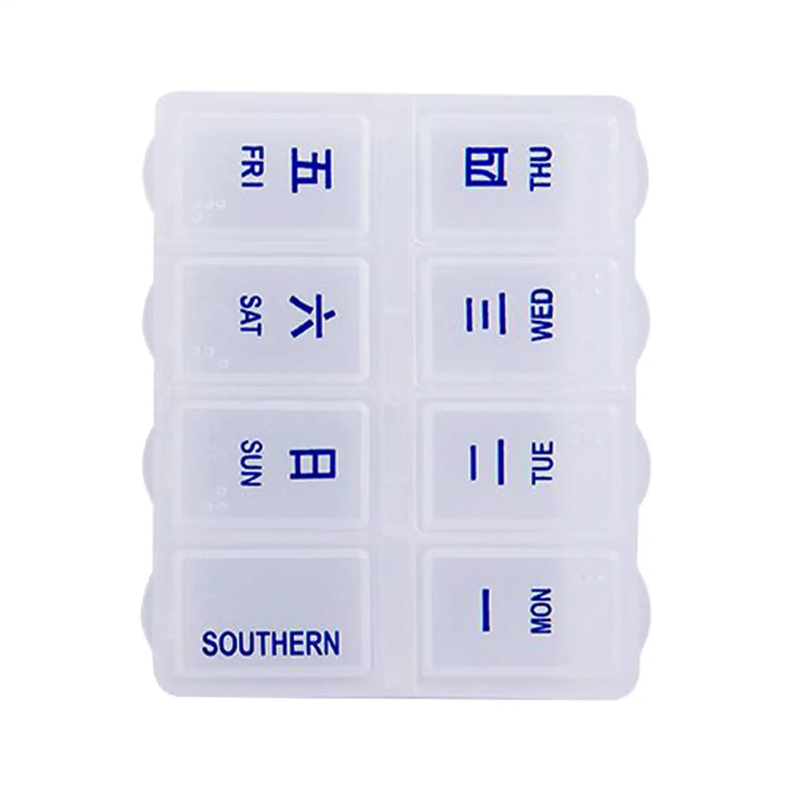 7-day Weekly Pill Organizer 8 Grids Pillbox Travel Portable Medicines Box 7-day Medicines Box Placed Handbags Pill Storage Box​