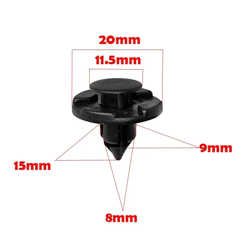10-100PCS 8mm Auto Body Fasteners Rivets Clips Bumper Trim Retainer Fastener Kit For Lexus Subaru Nissan 01553-09321 90044-68320
