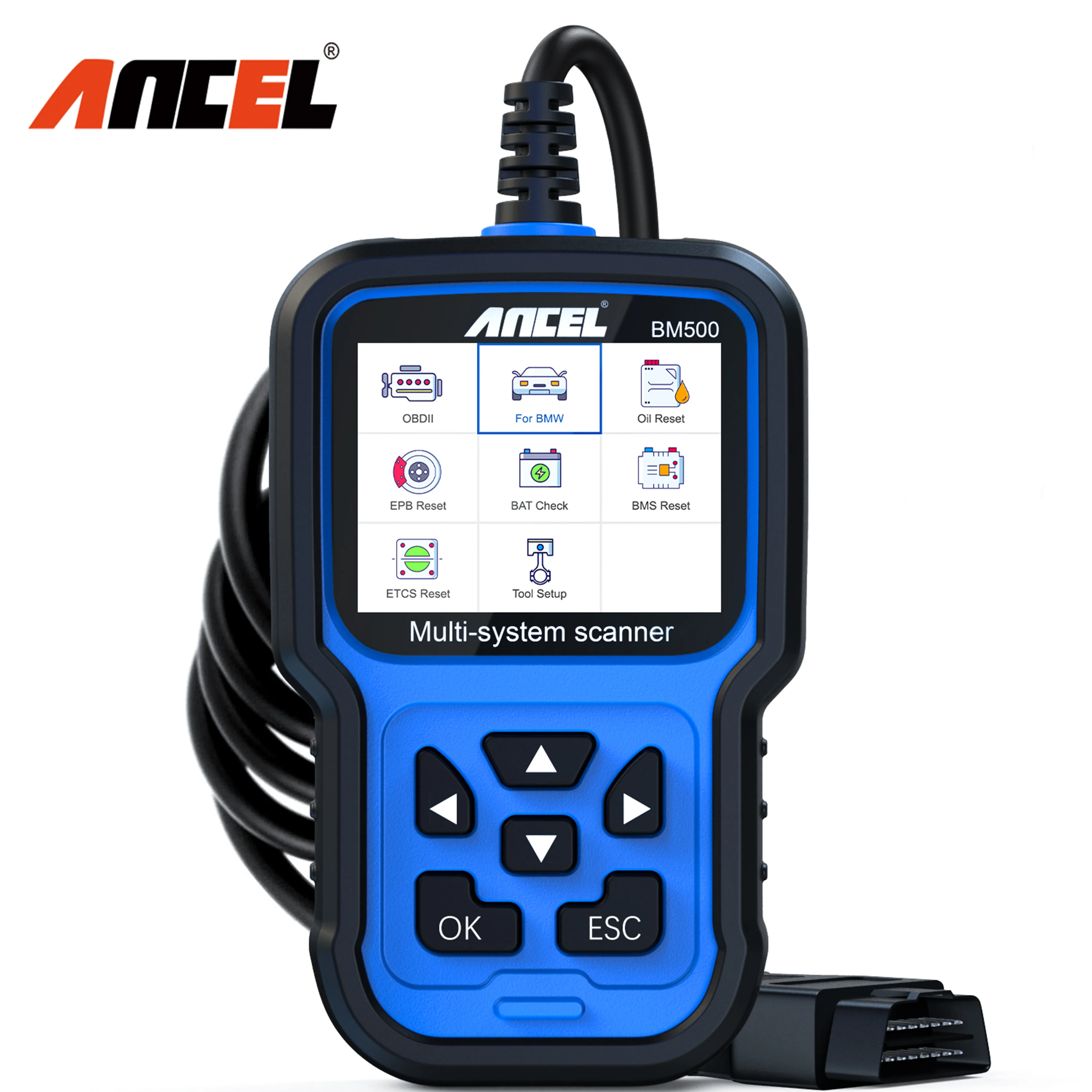 

ANCEL BM500 OBD2 Scanner For BMW Mini Car All System OBD 2 Diagnostic Tool For Engine ABS SRS ESP SAS TCM 4WD IMMO System