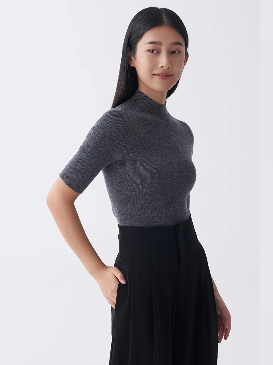 

LIMONN: Новинка осени! Модный женский шерстяной вязаный топ Slim Fit для повседневной носки, базовый слой