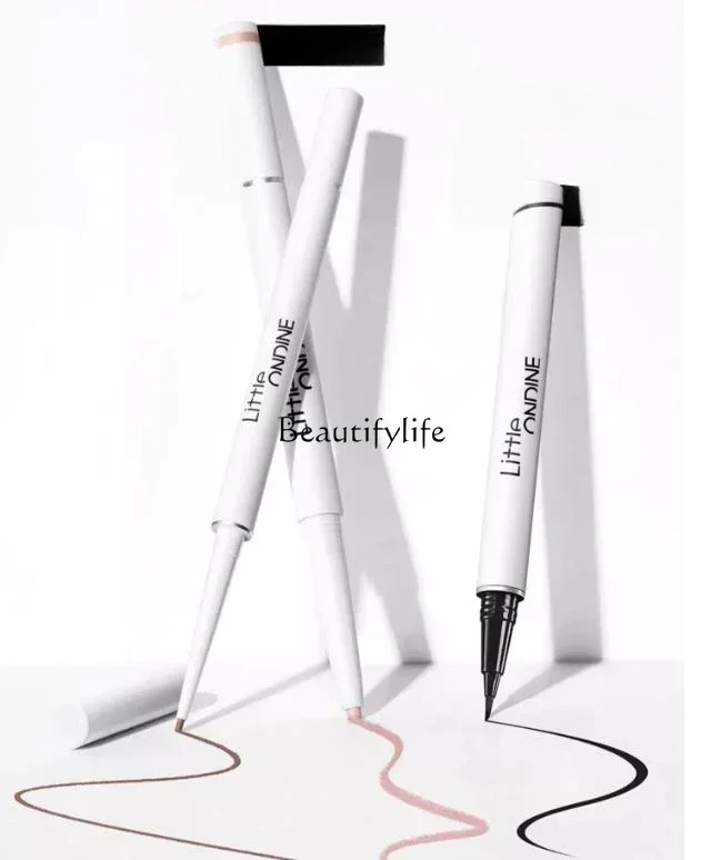 Ultra-Fine Double-Headed Eyeliner Waterproof Not Smudge Long-Lasting Decolorizing Novice