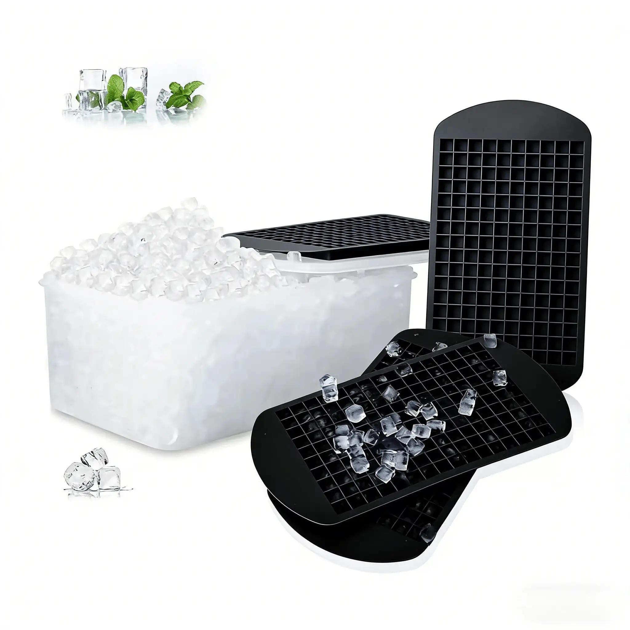 Silicone Mini Trays 160 Small Molds Easy Release Crushed For Chilling Whiskey Cocktail