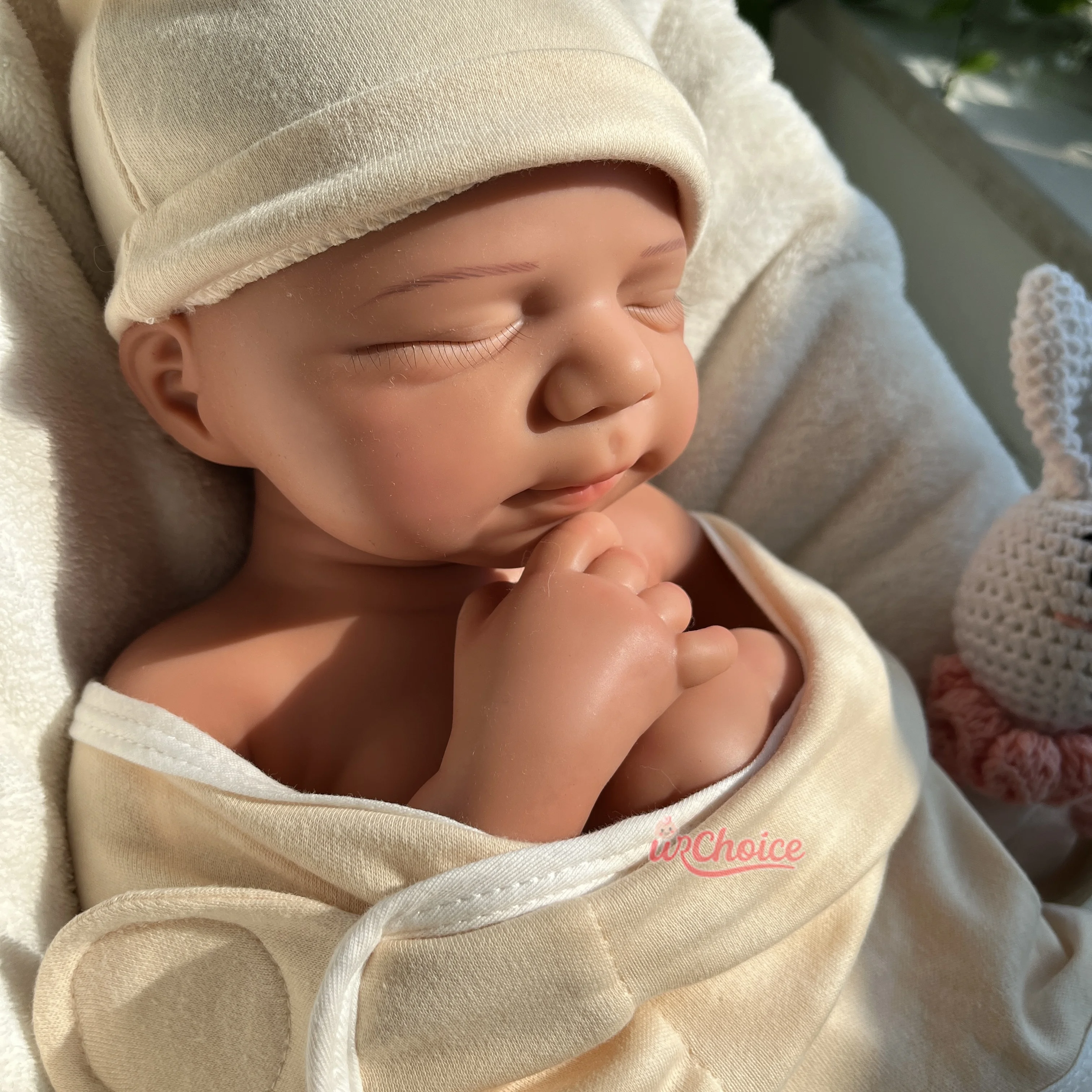 47cm Miękka, pełna silikonowa lalka Reborn 3D, leżąca na słońcu, cicho śpiąca, noworodek, dla uzdrawiania psychologicznego, prezent.