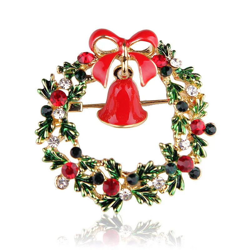 1pcs Christmas Brooch Pins For Women, Multi-Colored Rhinestone Christmas Jewelry Gift For Girls Christmas Decor Supplies