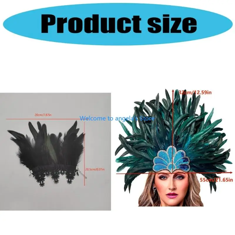 X4YC Light Blue Hairpiece and Arm Decors Play Cosplay Adevical Aways Operation Party Assume