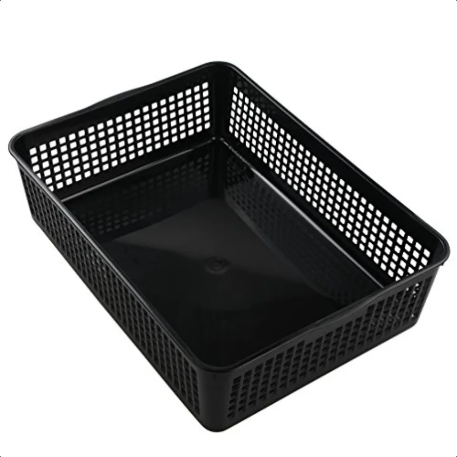 

Saedy Black Plastic Basket Trays for Files Letters Documents Set of 6